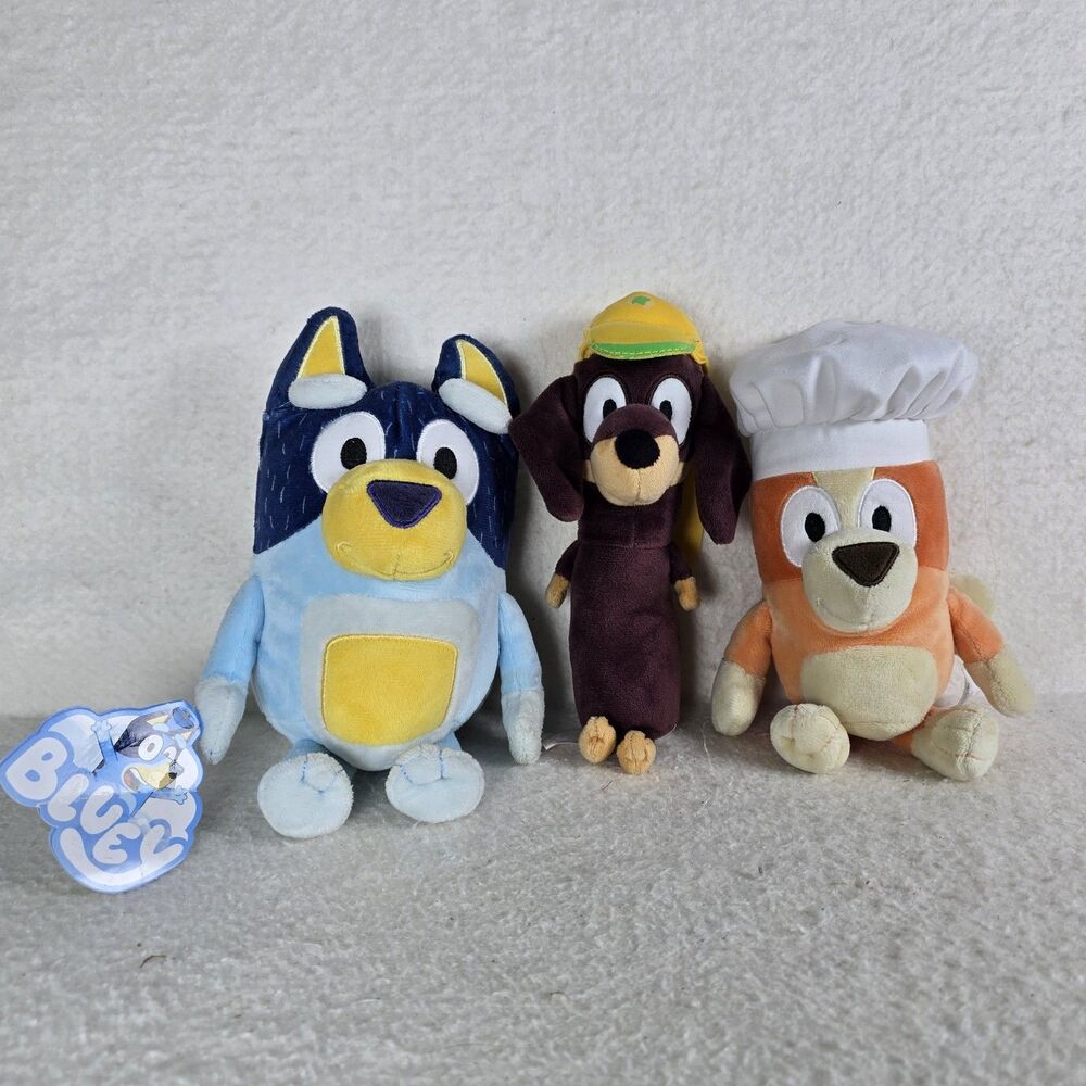 Bluey Friends Bingo Bluey Snickers Dog Plush Stuffed Animal Toy Lot 9"